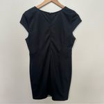 Mystree Elegant Black and Gray Lace Panel Knit Dress Cap Sleeve Large Photo 3