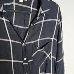 Anthropologie  Cloth & Stone black windowpane plaid button down dress Photo 1