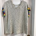 Soft Surroundings  crochet Pullover Tee Rainbow Short Selvee Y2K Gyaru Oversized Photo 0