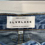 SLVRLAKE Women's‎ Denim Midi Skirt Center Slit in Fair Game Blue Size 26 Photo 5