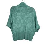 ZARA Slouchy Short Sleeves Knit Cotton Short Cardigan Sweater Open Front M Teal Photo 3