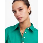 Madewell Seamed Long Sleeve Mini Shirtdress Poplin Cotton Verdant Green US 2 NWT Photo 3