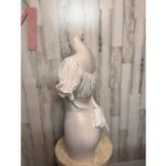 Lyaner White Puff Sleeve Tie Back Crop Top Medium Boho Cottagecore Blouse NWT Photo 2