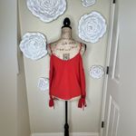 Paper Crane Burnt Orange Spaghetti Strap Cold Shoulder Blouse Size Small Photo 7