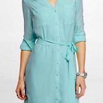 EXPRESS  Teal Aqua Button Down Military Dress Photo 12