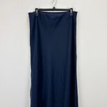 Madewell Linen Maxi Slip Skirt Juniper Berry Navy Minimalist Classic US 14 NWT Photo 13