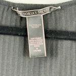 Victoria's Secret  Black Ribbed Lounge Romper Women's Size Medium Lace Trim Photo 3