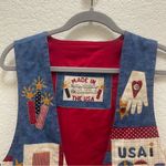 Vintage Americana‎ USA Tacky VEST handmade Patriotic Labor Day Size Large Red Photo 4