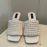 AQUA  Faux Leather Slip On Mules Womens 9.5M White Photo 5