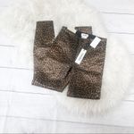 L'Agence L’ Agence Margot Skinny Black Cheetah Foil‎ Coated denim Jeans Size 24 NEW Photo 2