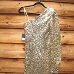 Mac Duggal 26717 SEQUINED ONE SHOULDER BISHOP SLEEVE TRUMPET GOWN Photo 9