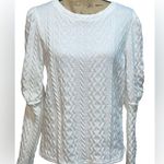 New One Eleven North All White Knit Long Puff Sleeved Light Weight Women size S Photo 4