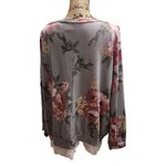 Honeyme Curvy Floral Print Gray Pullover Blouse Top Women's Plus Size XL Gray Photo 1