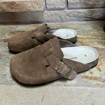 Quince  Water Repellent Suede Clog Mule Pecan Tan 8 Photo 3