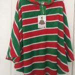 Briefly Stated Women's Stripe Pajama Poncho Hoodie Sleep One Size Fits Most Photo 0