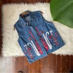Cat Shirt Red White & Blue Size Large 100% cotton Photo 4