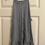 VICI Blue And White Striped Ruffle Top Photo 1