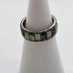 Abalone & Mother of Pearl Inlay Ring (5) Blue Photo 1