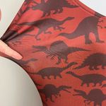 COWCOW Dress XL Brown Dinosaur Fit Flare Novelty Short Sleeve A Photo 4