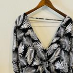 ONIA  Alessandra Black and White Palm Print Swim Cover Photo 3