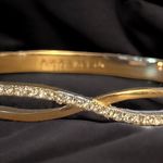 Anne Klein Crystal Criss Cross Hinged Bangle Bracelet Photo 0