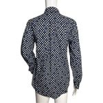 J.Crew Shirt Womens 4 Floral Popover Blouse Navy Blue White Flower Bud Print Photo 2