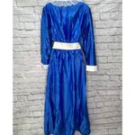 Vintage Fantasy Nightwear by Janice Lee Satin & Lace Robe Blue White Size L Size L Photo 3