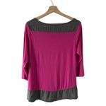 Merona Vintage Pink Colorblock Top XL Y2K lightweight layer chic fuschia gray Photo 1