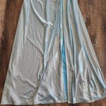 Retrofête Retrofete Yesi Dress in Blue Silver XXL NWT Metallic Maxi Spaghetti Straps Photo 5