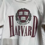 Free People  Retro Brand Antique White Harvard Crew Sweatshirt Sz S Photo 3