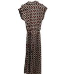 Geometric Print‎ Wide Leg Jumpsuit with Belt and Pearl Detail Photo 2