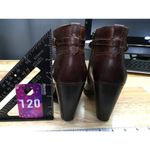 Frye Jenny Seam Women's 9 Brown Leather Side Zip Round Toe Buckle Bootie Boots Photo 2