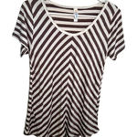LuLaRoe  Classic T T-Shirt Brown Cream Stripes Photo 0