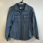 Pilcro  Anthropologie Blue Chambray Shacket Cotton Shirt/Jacket Size Small Photo 2