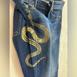 Roberto Cavalli  Dark Blue Jeans with Metallic Snake Photo 8