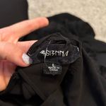 4SI3NNA Fringe black mesh sheer vneck romper black‎ size large Photo 2