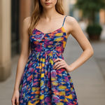 Amanda Uprichard NWT  100% silk watercolor sleeveless bustier style mini dress Photo 0