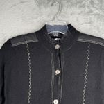 Chico's Jacket Womens Medium Black 100% Wool Neutral Minimalist Bohemian Vintage Photo 3
