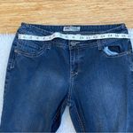 Ymi  Jeans Women's Skinny Mid Rise Size 13 Blue Dark Wash Denim Embroidered Pocke Photo 2