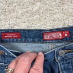 Lucky Legend Drew Mom High Rise Taper Jean 4/27 Denim Paisley Studded Frayed Hem Blue Photo 7