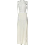Silk Cutout Maxi Dress White Size L Photo 2