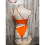 Orange Asymmetrical Cutout bodysuit size XSMALL Orange Photo 7