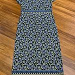 J Jill Floral Print Maxi Dress Size XS Short Sleeve Black Purple Casual Strechy‎ Photo 0