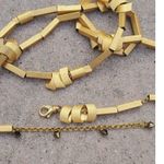 Chunky Gold Tone Geometric Statement Necklace – Layered Sculptural Boho Glam Photo 11