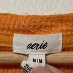 Aerie  Sunspun Waffle Cropped Tank Top Size Medium Orange Beach Summer Boho Photo 2