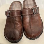 EastLand Mae 6M Brown Leather Clogs Mule Chunky Buckle Cottagecore Comfort Shoe Photo 3