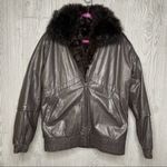 Vintage Maison Blanche leather fur lined jacket coat removable fur vest lining s Brown Photo 7