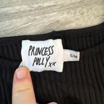 Princess Polly  Jaden Black Ribbed Long Sleeve Romper F29 Photo 4