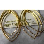 NWT Triple Teardrop 2.5" Textured Gold Tone Metal Dangle Fish Hook Earrings Photo 3