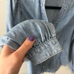Veronica Beard  Sedona Chambray Denim Blouse Sz 4 Quiet Luxury Coastal Feminine Photo 7